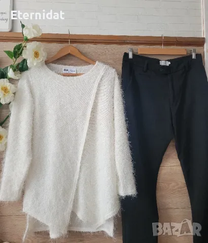 Бяла блзука и черен панталон 