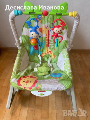 Бебешки шезлонг/столче Fisher Price, Тропическа гора, снимка 1 - Музикални играчки - 40841672