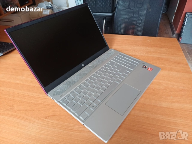 15.6'FullHD HP AMD Ryzen 5/8GB DDR4/SSD+HDD с Бат 3ч - розов капак, снимка 2 - Лаптопи за дома - 53131218