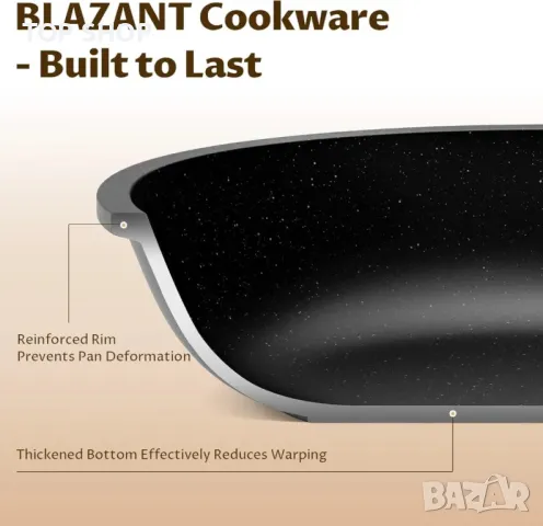 BLAZANT комплект тенджери и тигани с незалепващо покритие, 10 части, снимка 3 - Съдове за готвене - 49551795