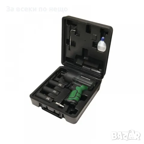 Пневматичен гайковерт с къс шпиндел 1450 Nм 1/2" RockForce с вложки и куфар, снимка 2 - Други инструменти - 50334378