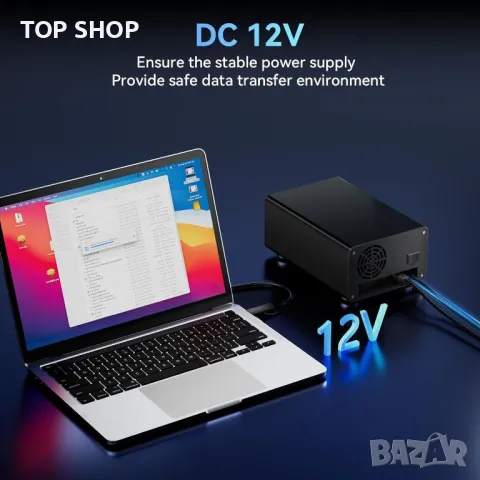 CENMATE 2 Bay RAID кутия с вентилатор за 2.5/3.5" SATA HDD/SSD, 40 ТВ, снимка 9 - Захранвания и кутии - 49444081