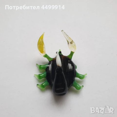 Стъклена фигурка на скорпион, снимка 3 - Колекции - 50964507