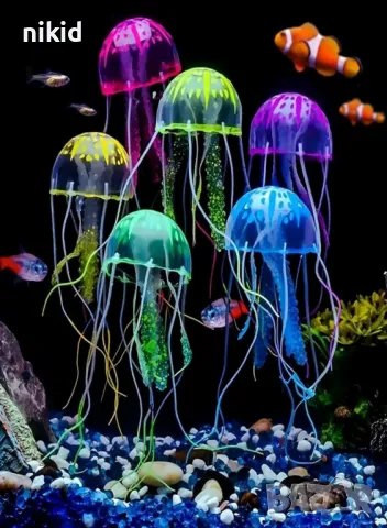 медуза за аквариум декорация фосфорен светещ ефект, снимка 6 - Аквариуми - 17568360