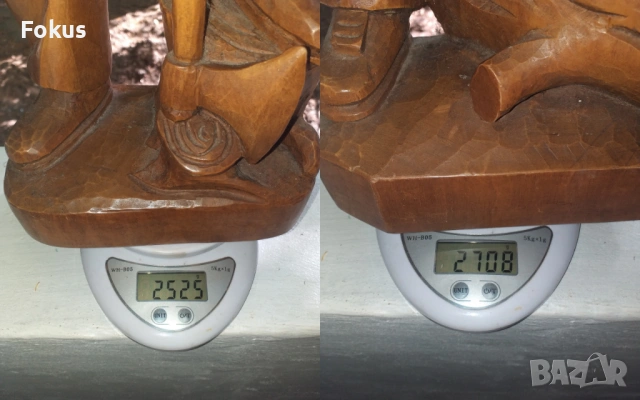 СТАТУЕТКА ПЛАСТИКА ДЪРВОРЕЗБА ЧИФТ ФИГУРИ ОРЕХ, снимка 3 - Антикварни и старинни предмети - 53519675
