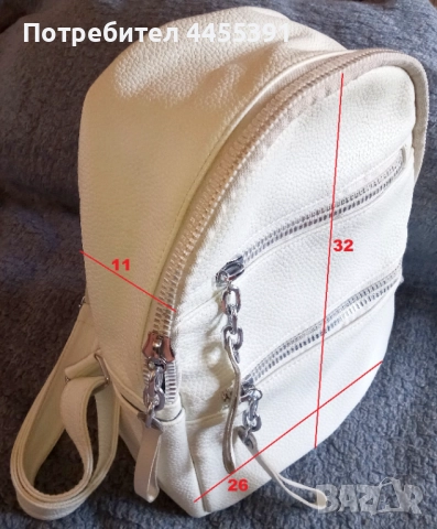 Елегантна дамска бяла раница, снимка 2 - Чанти - 51450854