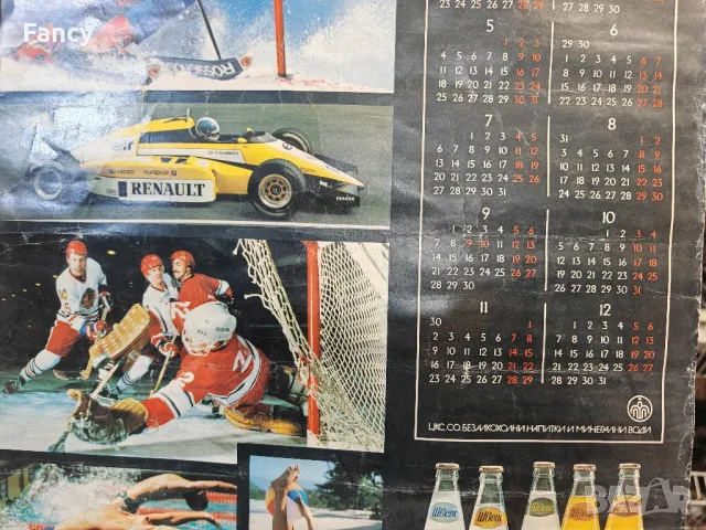Стар рекламен календар на Швепс 1987 г, снимка 5 - Колекции - 47631126