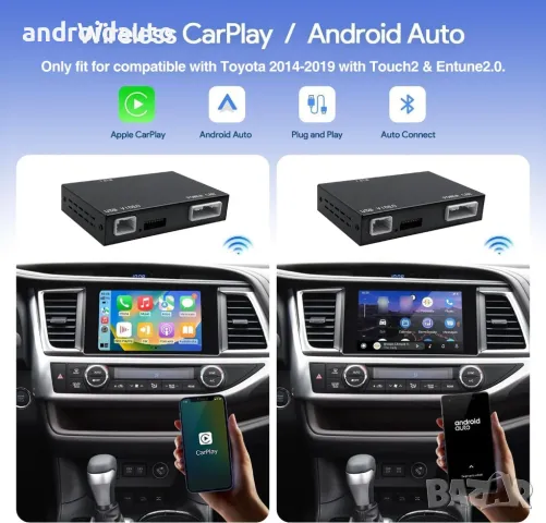 Toyota SYSTEM Безжичен Apple Carplay Android Auto MMI BOX, снимка 3 - Аксесоари и консумативи - 48801776