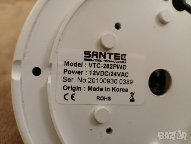 Два броя куполни цветни камери Santec vtc 262 pwd. , снимка 3 - IP камери - 43583814