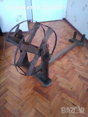 Автентичен дървен чакрък. Уред използван за бита в миналото., снимка 4 - Антикварни и старинни предмети - 38445483