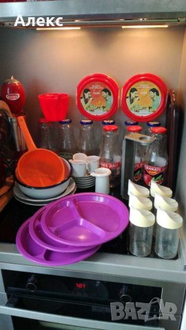 Съдове порцеланови, стъклени, пластмасови