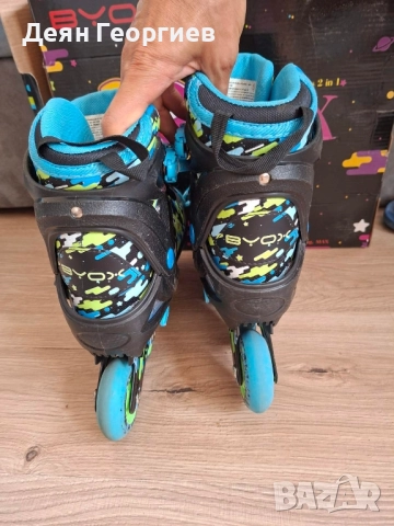 Продавам Детски ролери-кънки 2в1 Byox, Zax M, 34-37, син, снимка 4 - Ролери, кънки - 51634527