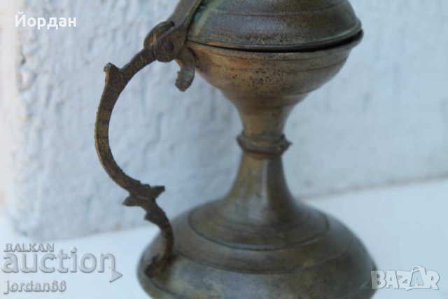 Бронзова кандилница , снимка 2 - Антикварни и старинни предмети - 39077523