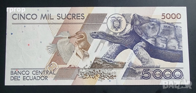 Еквадор. Южна Америка . 5 000 и 10 000 сукре . 1999 г. UNC., снимка 3 - Нумизматика и бонистика - 51574012