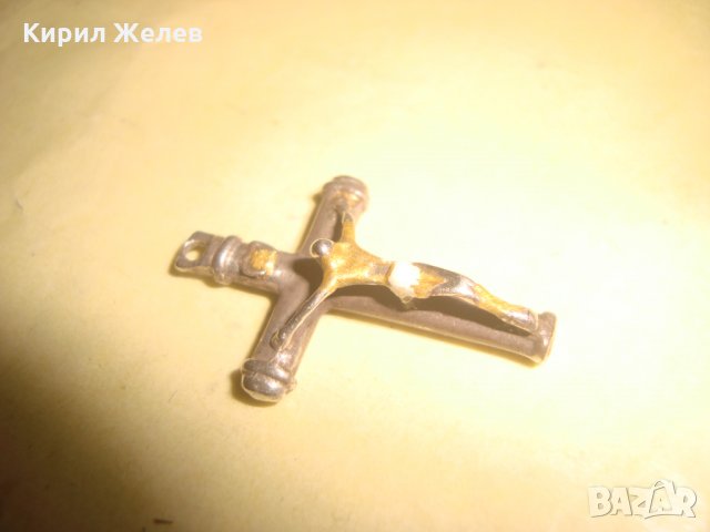 СТАРО СРЕБЪРНО РАЗПЯТИЕ КРЪСТ ПОЗЛАТЕНО СРЕБРО МАЙСТОРСКА ИЗРАБОТКА РЯДКО НАГРЪДНО 20542, снимка 8 - Колиета, медальони, синджири - 33005434