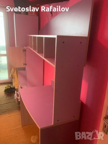 Детска секция с бюро и двукрилен гардероб, снимка 6 - Мебели за детската стая - 52582337