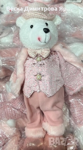 Плюшено мече с празничен тоалет – стилна декорация за дом, офис и подарък, снимка 6 - Плюшени играчки - 52120547