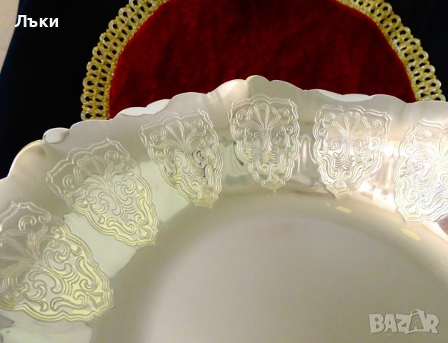 Посребрена фруктиера 22 см.,орнаменти. , снимка 4 - Антикварни и старинни предмети - 37550671