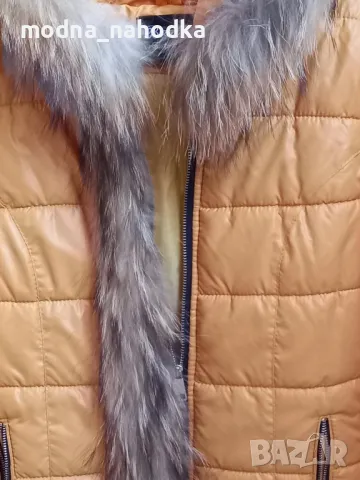 Жълто яке с качулка, снимка 3 - Якета - 48334319