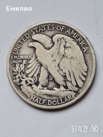 Scarce. USA 🇺🇸 HALF DOLLAR 1917-S REVERSE , снимка 2 - Нумизматика и бонистика - 32295091