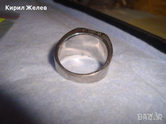 СТАР СРЕБРИСТ ОРНАМЕНТИРАН АРТ ПРЪСТЕН НЕРЪЖДАЕМА СТОМАНА с ГНЕЗДО за ВГРАЖДАНЕ на КАМЪК 8568, снимка 6 - Пръстени - 37420160