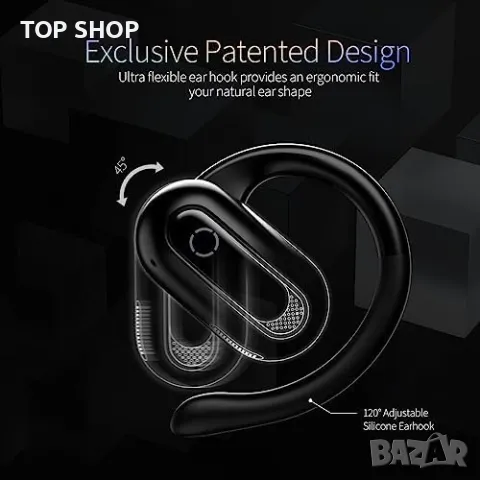 Нови Bluetooth 5.3 Отворени Безжични Слушалки, 55Ч Възпроизвеждане, IPX7 Водоустойчиви, снимка 7 - Bluetooth слушалки - 49444307