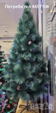 Елха естествено зелена с шишарки, снимка 11 - Изкуствени цветя - 52494037