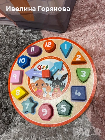 Дървен образователен часовник-пъзел, снимка 2 - Образователни игри - 53364165