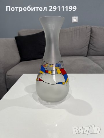 Арт стъклена ваза, снимка 4 - Вази - 39614643