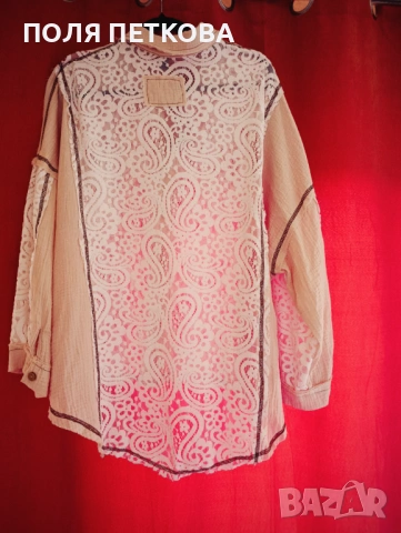 Ефектна риза с дантела, снимка 4 - Ризи - 53503346