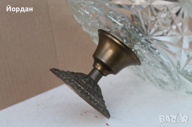 Фруктиера месинг и оловен кристал, снимка 7 - Антикварни и старинни предмети - 43593678