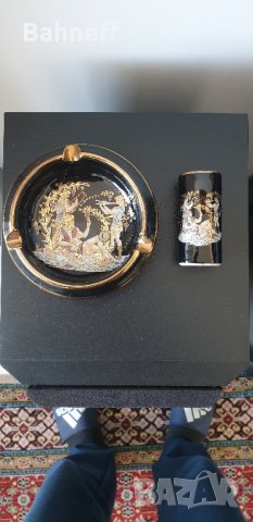  Запалка 24 карата позлата и пепелник, снимка 2 - Антикварни и старинни предмети - 43913812