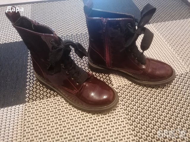 Лачени боти в бордо, снимка 4 - Дамски боти - 43046350