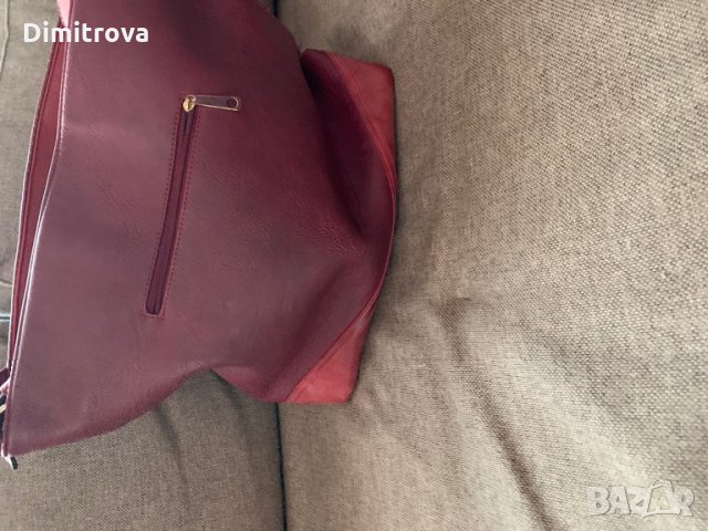 Голяма вишнева чанта, снимка 3 - Чанти - 27455056