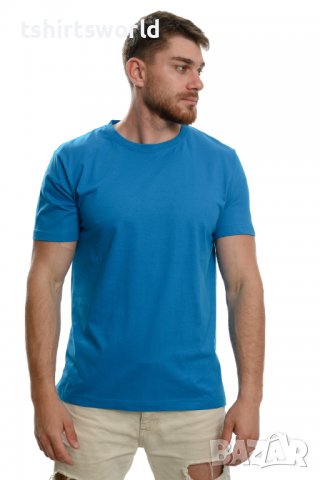 Нова мъжка изчистена тениска в син цвят, снимка 5 - Тениски - 37670502