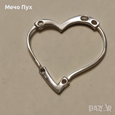 Сребърна висулка Голямо сърце (33), снимка 2 - Колиета, медальони, синджири - 43766853