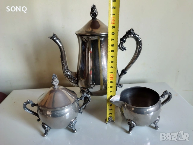 Прекрасен Стар Посребрен Сервиз, снимка 10 - Антикварни и старинни предмети - 53174122