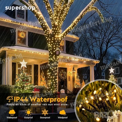 Светещ Коледен Гирлянд 50м. с 250 Диода Топла Светлина Коледна Украса, снимка 10 - Други - 52514054