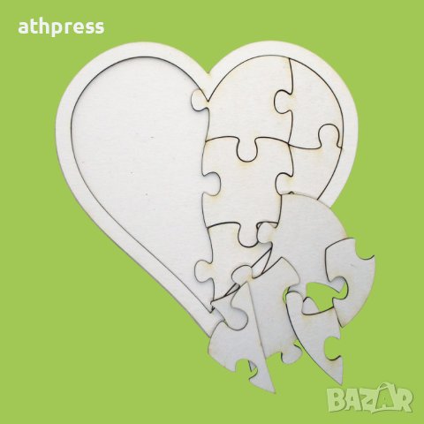 Празен пъзел Сърце бирен картон, снимка 5 - Други - 43058189