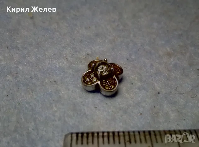 СТАРА ФЛОРАЛНА СКЪПОЦЕННА СРЕБЪРНА АПЛИКАЦИЯ ЦВЕТЕ СРЕБРО ВИСОКА ПРОБА с ИСКРЯЩИ ЦИРКОНИ 26430, снимка 7 - Антикварни и старинни предмети - 49551628