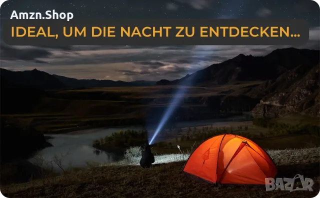 LICHTMEISTER ® LED акумулаторна фенерче 2000 лумена 5000 mAh батерия, снимка 7 - Къмпинг осветление - 49654426