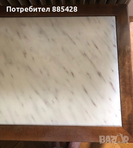 Дървена маса с мрамор, снимка 5 - Маси - 53127325