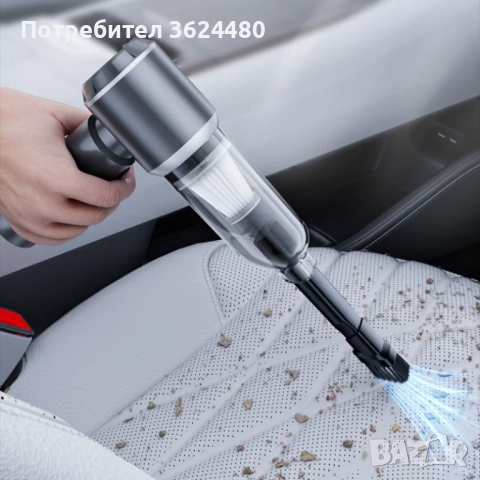 Безжична Ръчна Прахосмукачка за Кола Комплект с HEPA Филтър и Чантичка, снимка 7 - Прахосмукачки - 52418076