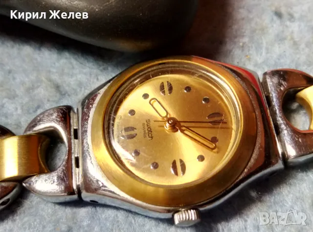 SWATCH AG 2001 SWISS Марков ШВЕЙЦАРСКИ КВАРЦОВ ЧАСОВНИК КРАСИВ СТИЛЕН БЛАГОРОДНА СТОМАНА 48699, снимка 5 - Дамски - 48075539