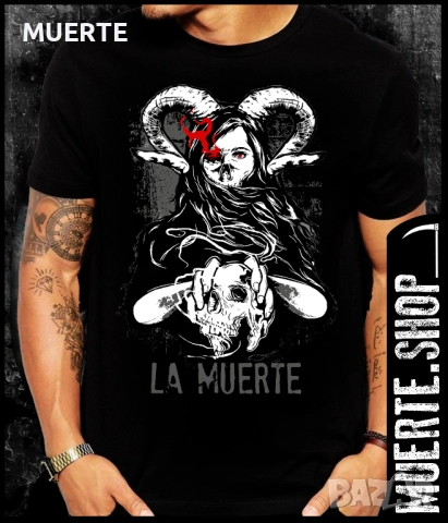 Черна тениска с щампа LILITH LA MUERTE