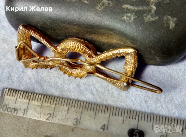 ШИКОЗНА АЖУРНА ПОЗЛАТЕНА КРИСТАЛНА ФИБА ШНОЛА - ПАПИОНКА 45655, снимка 8 - Други - 48829975