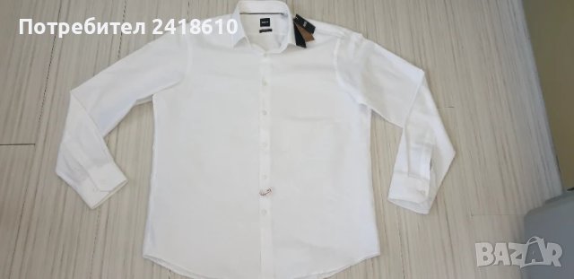 Hugo Boss H - JOE-kent-C1-214 Regular Fit Organic Cotton Finest Italian Fabric Mens Size - 43 / XL Н, снимка 3 - Ризи - 51066155