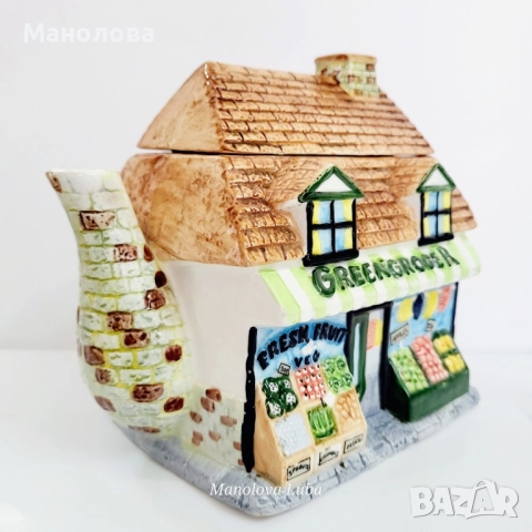 Ръчно рисуван фин керамичен чайник Annie Row, Greengrocer., снимка 2 - Други ценни предмети - 52437896