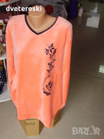 Дамска пижама с дълъг ръкав размер 2ХЛ плюш, снимка 1 - Пижами - 27086370