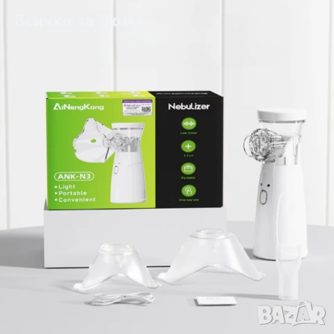 Тих преносим небулизатор Mesh ANK - N3– бърза инхалация у дома и в движение, снимка 4 - Други - 53215010
